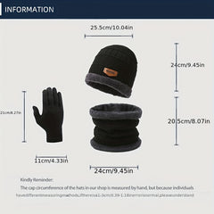 Cycling Knitted Gloves & Hat & Scarf Set