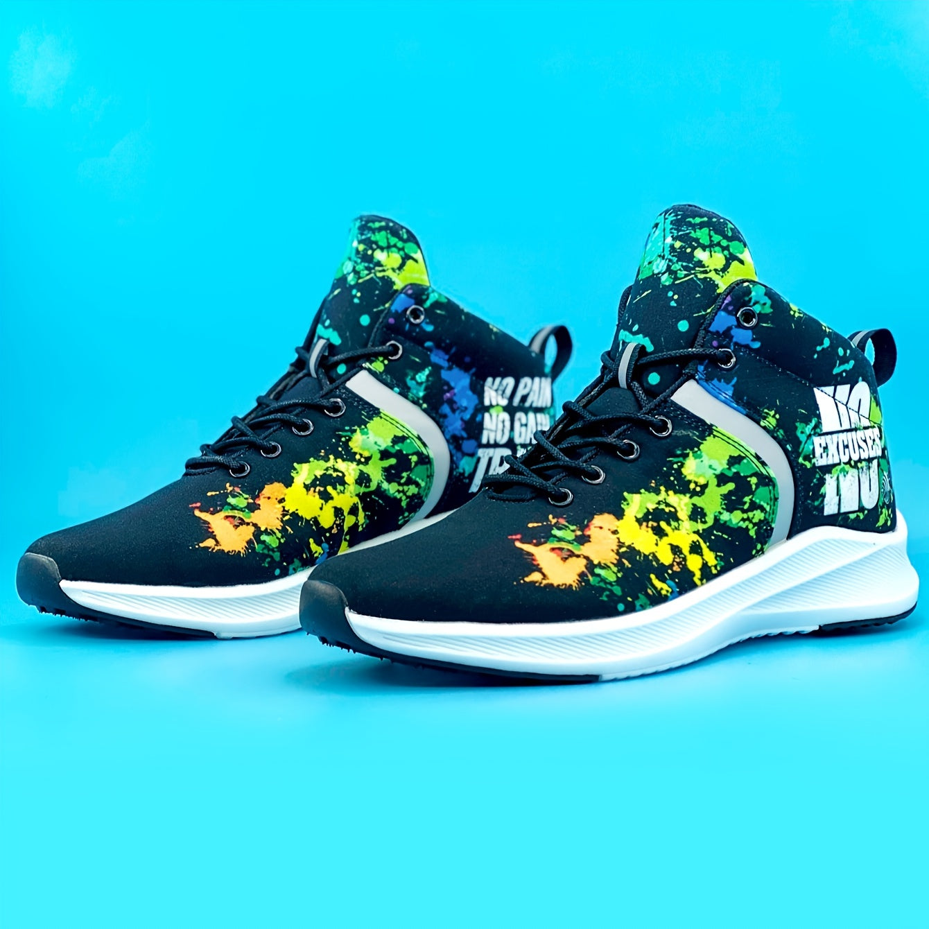 Men's 'No Excuses' Mid Top Shoes Comfy Lace Up Street Style Fitness Training