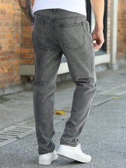 Men's Grey Straight Leg Jeans