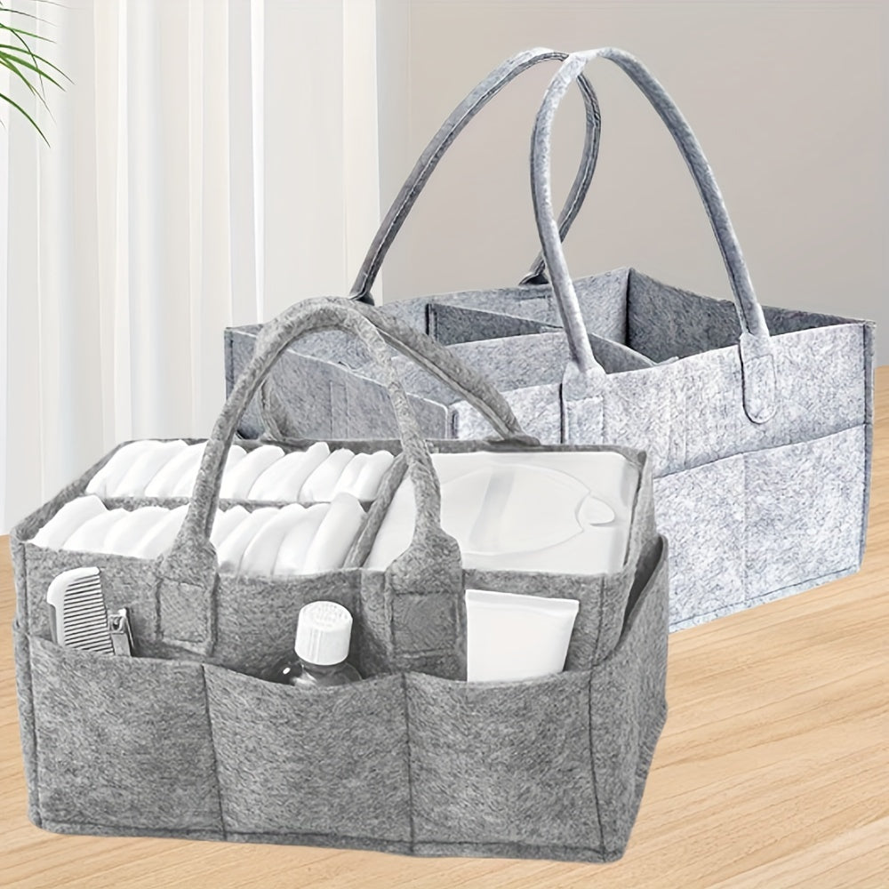 Large Capacity Foldable Diaper Organizer Bag with Handles