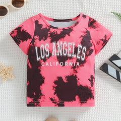 Baby Boys Tie Dye Letter Print T Shirt