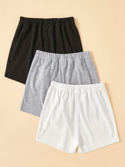 Toddler Girls Elastic Waist Track Shorts Set