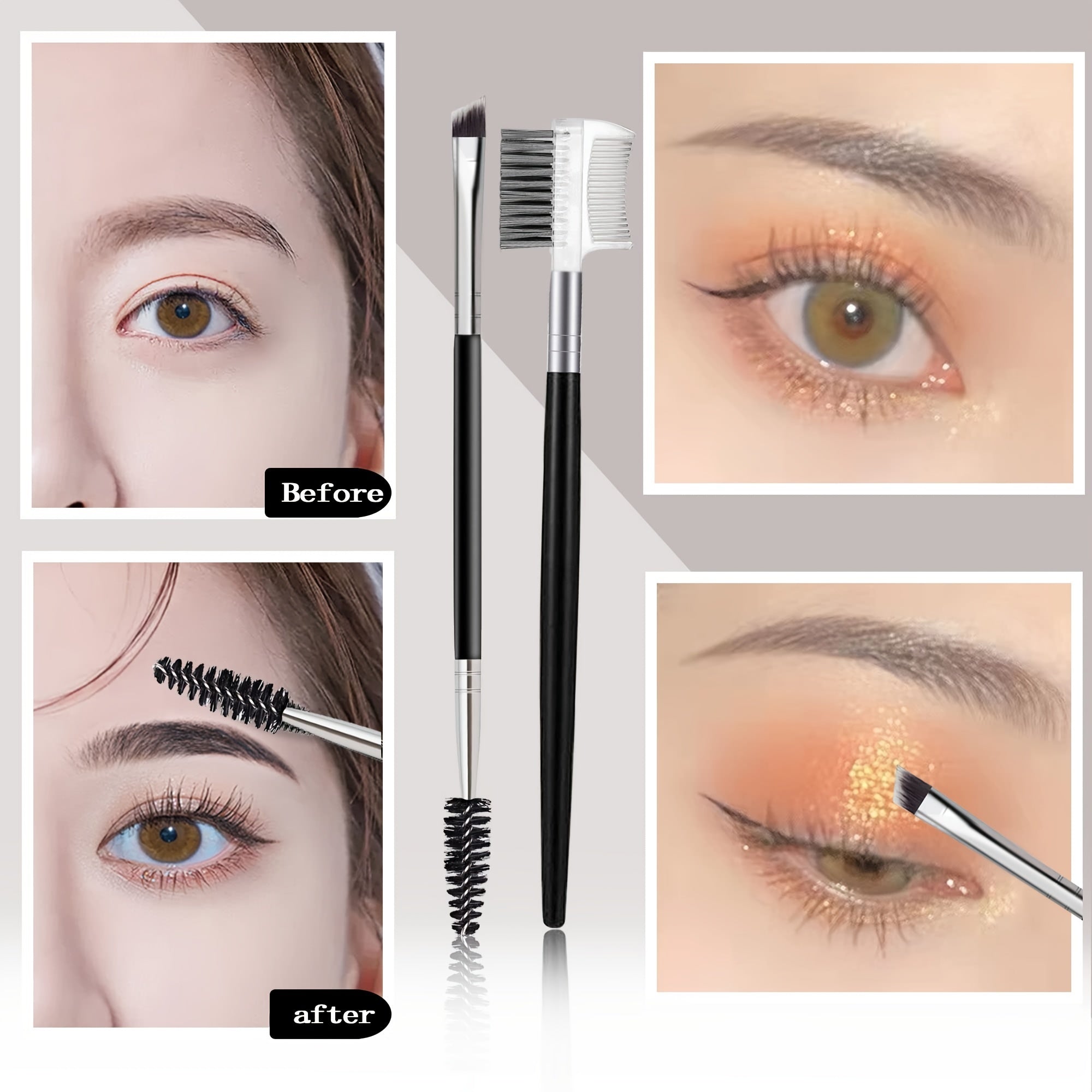 Professional Double Ended Eyebrow and Eyelash Comb Set