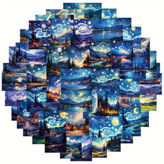50pcs Fantasy Landscape Waterproof Stickers for DIY Decorations