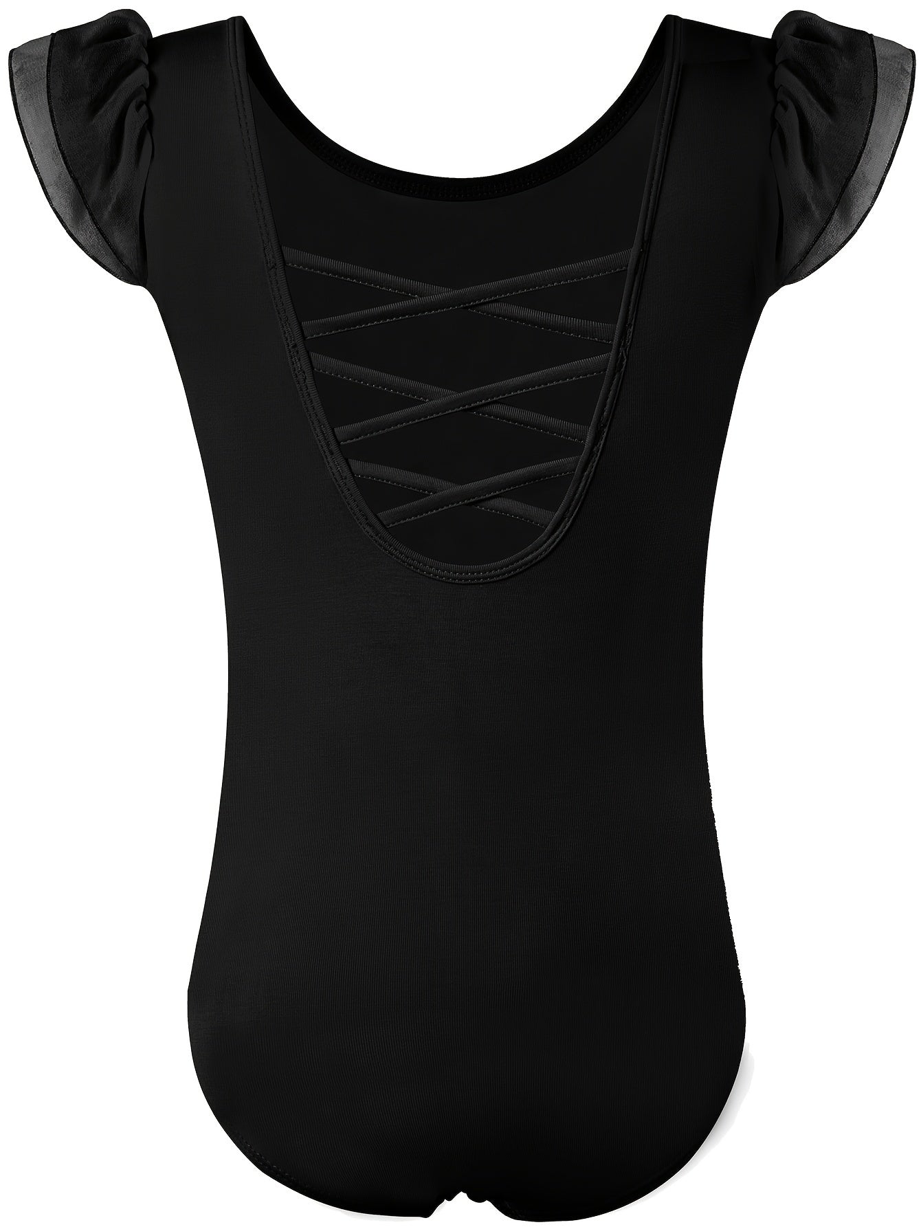 Girls Flutter Short Sleeve Ballet Leotard 95% Cotton