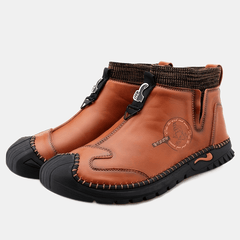 Men's Leather Loafers Ankle Chukka Boots Work Dress Outdoor