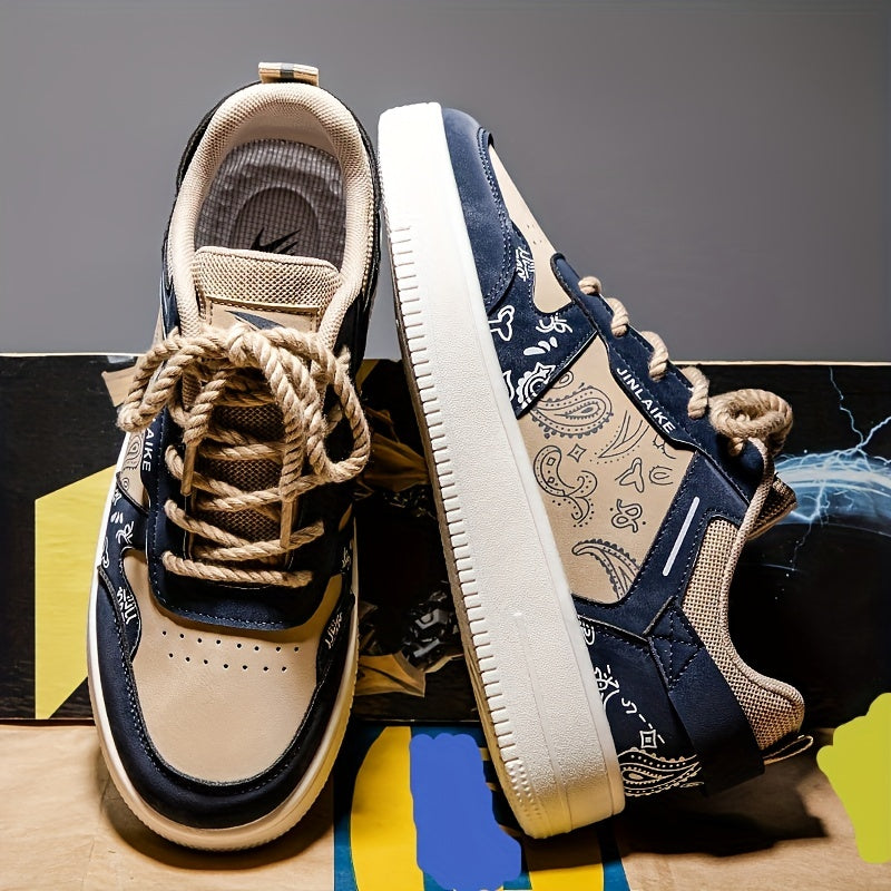 Men's Rope Lace Casual Sneakers for Outdoor Walk