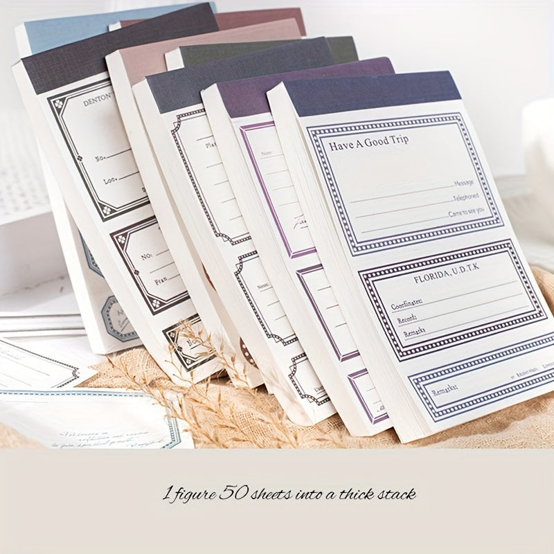50PCS Retro Shaped Memo Pad Border Small Series Hand Account Paper
