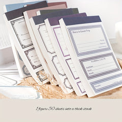 50PCS Retro Shaped Memo Pad Border Small Series Hand Account Paper