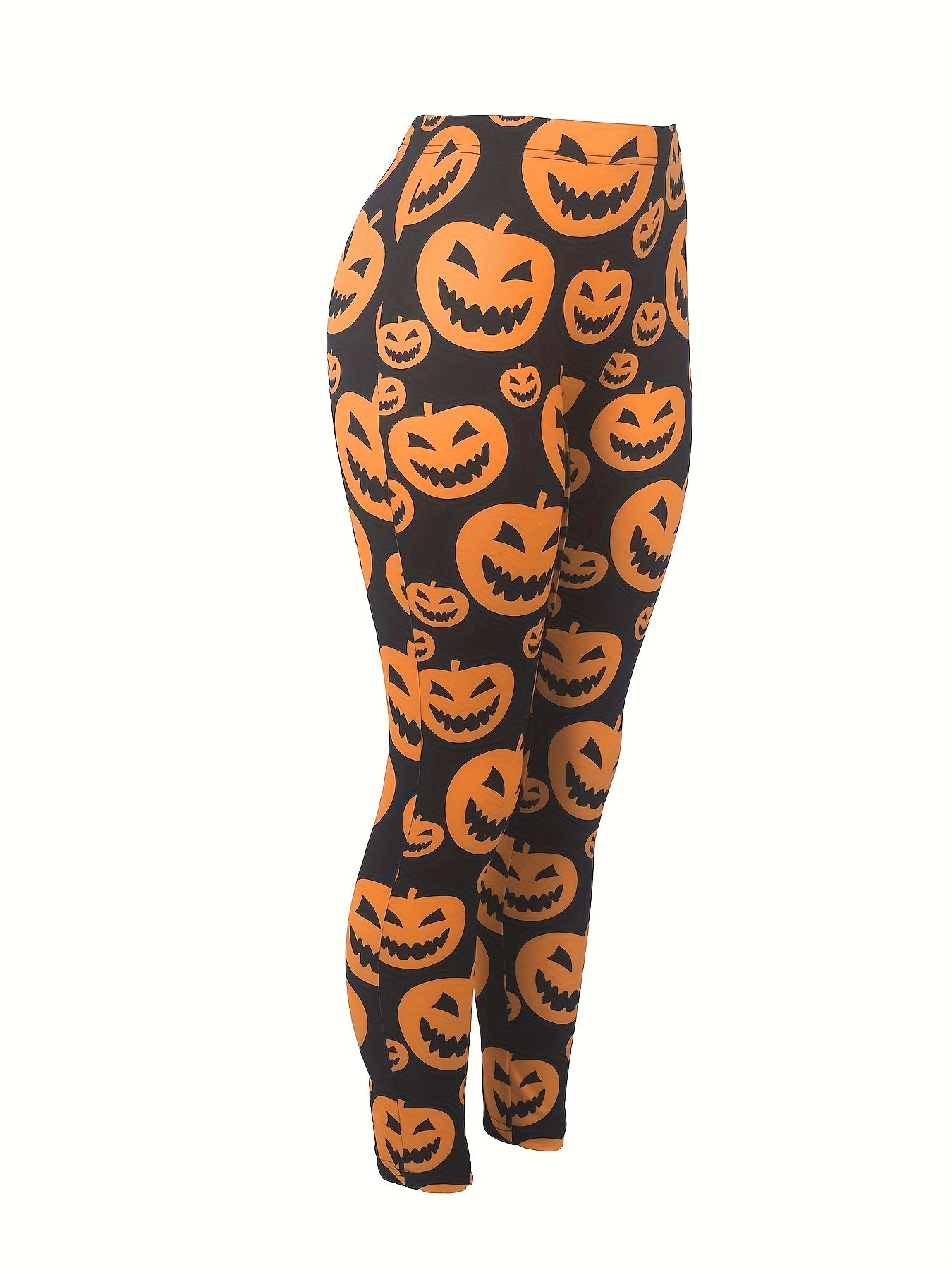 Halloween Leggings Women's Plus Allover Pumpkin Print