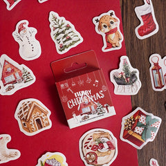 46pcs Christmas Theme Stickers for DIY Hand Account Decoration