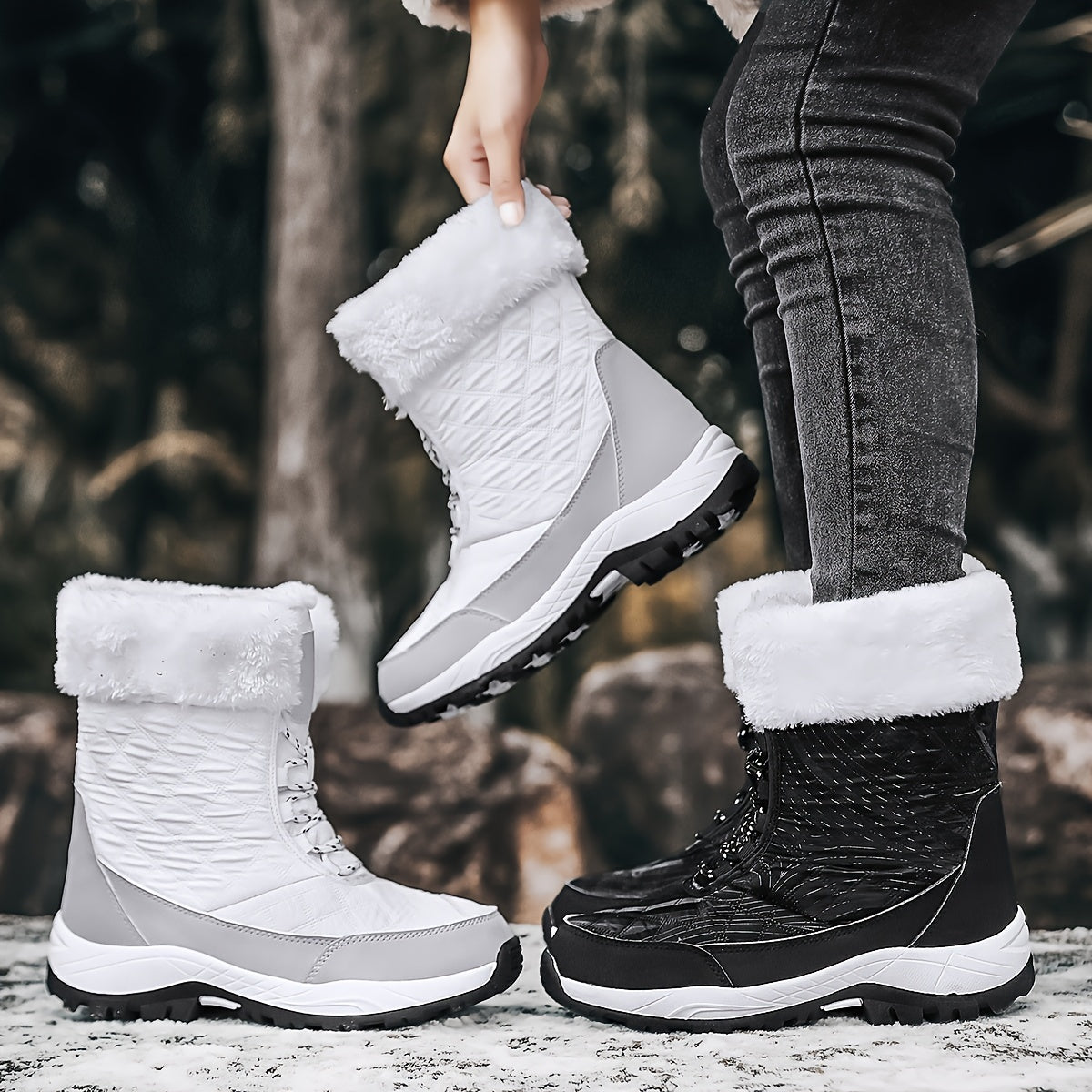 Women's Waterproof Plush Lined Snow Boots