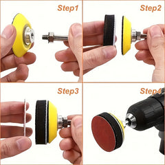 4pcs Hook And Loop Sanding Backing Pads Set with Soft Foam Layer & Shank Adapter