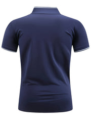Men's Eagle Print Golf Shirt Short Sleeve Moisture Wicking