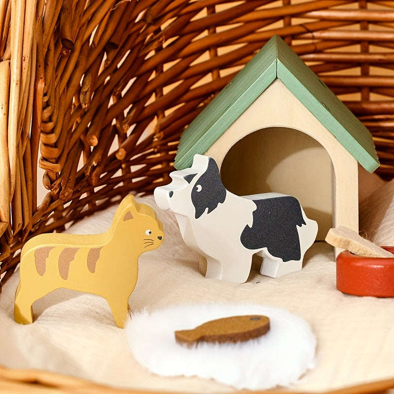 Children's Pet Toy Set Puppy and Kitten Toys Baby Role Playing Pretend Play Toys