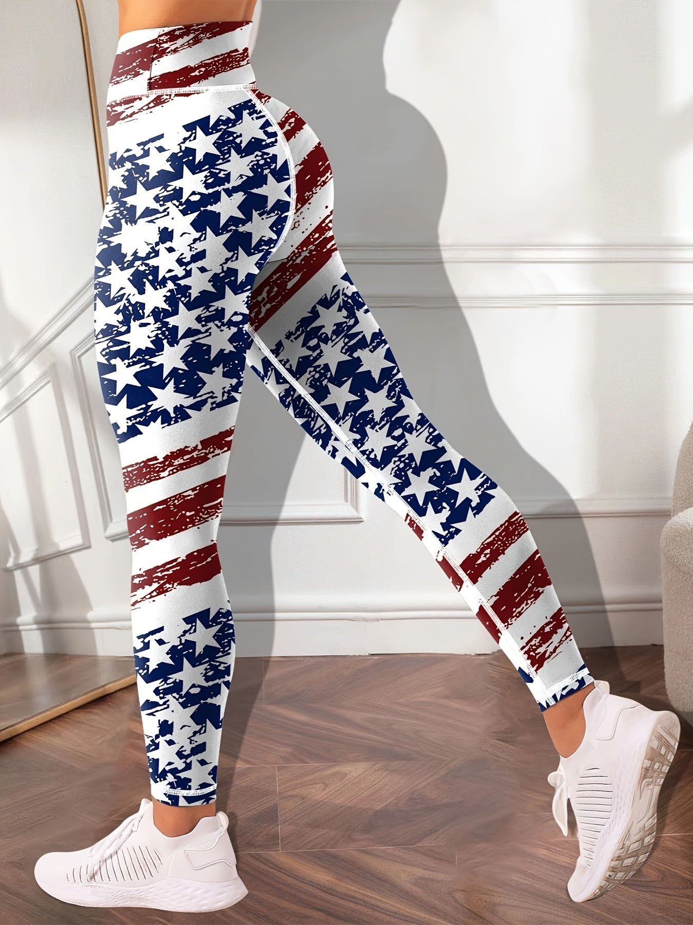 American Flag High Waist Yoga Pants Stretch Leggings Activewear