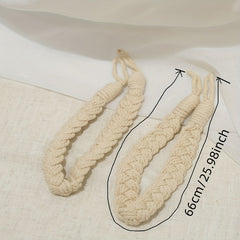 Boho Linen Curtain Rope with Stylish Tieback for Bedroom and Living Room