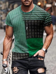 Men's Vintage Style Printed Sports T-shirt for Summer