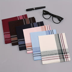 12 Pack Men's Pocket Squares Navy Burgundy Pink Green Brown Beige Gray