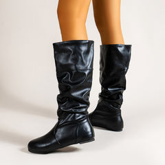 Women's Ruched Knee High Riding Boots