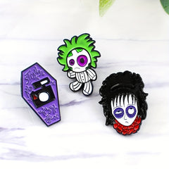 Purple Eyering Doll Girl Brooch for Clothes and Bags