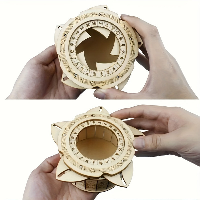 DIY Wooden Puzzle Box 3D Mechanical Model Kit Intricate Gear Mechanism