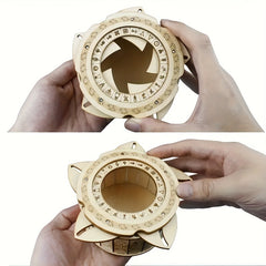 DIY Wooden Puzzle Box 3D Mechanical Model Kit Intricate Gear Mechanism
