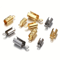 30pcs Stainless Steel Rope Chain Crimp Bead Caps For DIY Jewelry Making