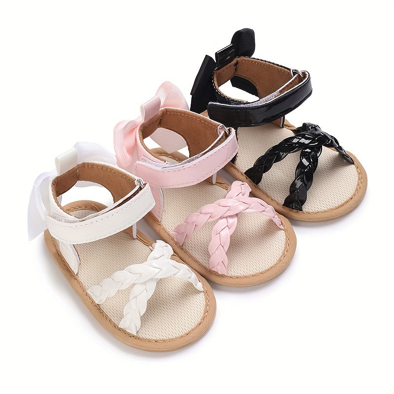 Bowknot Open Toe Baby Sandals Lightweight Anti Slip
