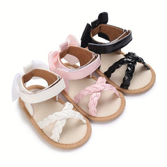 Bowknot Open Toe Baby Sandals Lightweight Anti Slip
