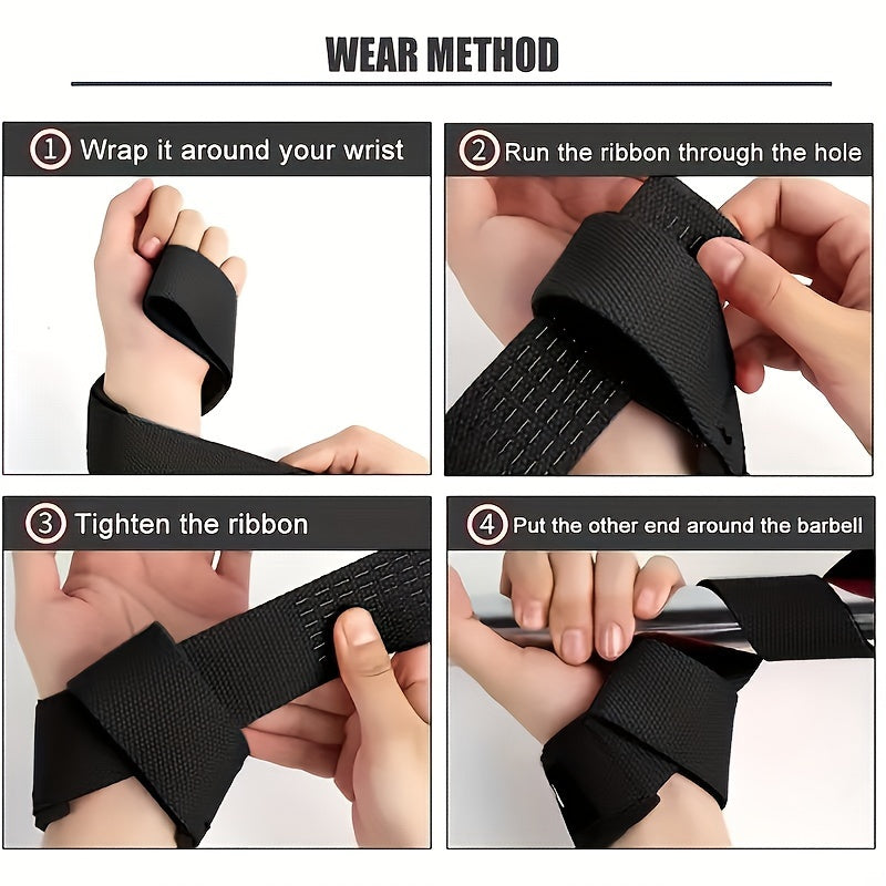 2pcs Sports Hand Grip Straps Weight Lifting Wrist Band for Pull Up Exercises