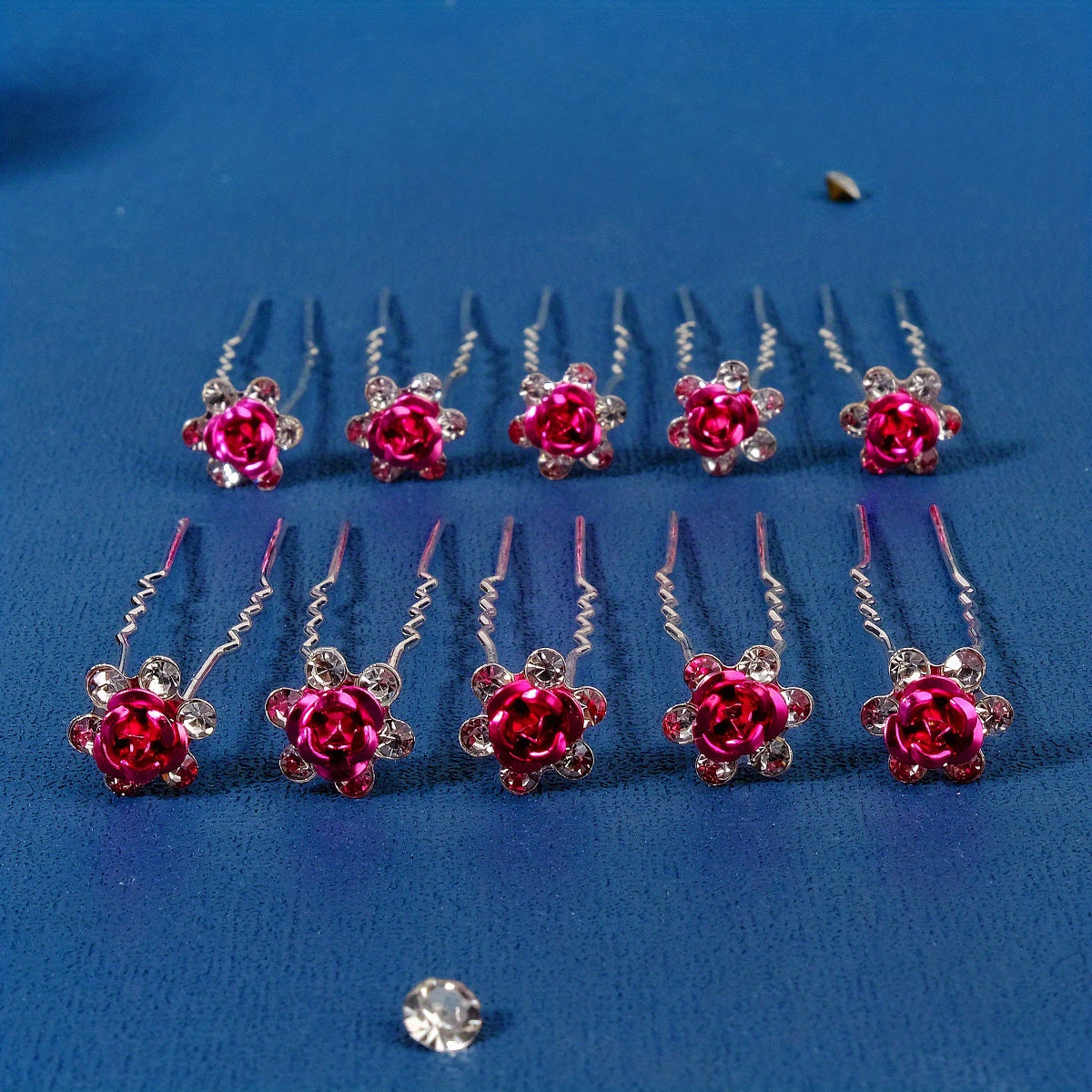 10pcs Rhinestone Flower Hairpin Bridal Wedding Hair Accessories