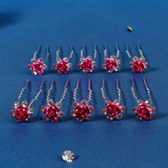 10pcs Rhinestone Flower Hairpin Bridal Wedding Hair Accessories