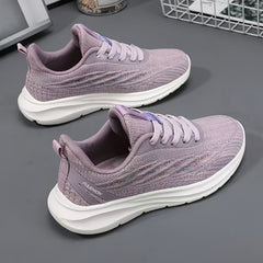 Solid Platform Sneaker Lace Up Low Round Toe Non slip Trainers