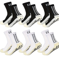 Men's Non Slip Football Socks Crew Grip Socks for Football Basketball