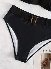 Beaded Molded Cup Halter Bikini Set