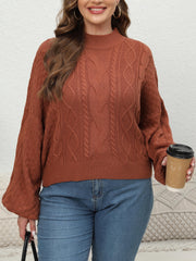 Women's Casual Sweater Argyle Lantern Sleeve Pullover