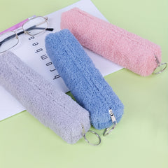 Plush Pencil Pouch - Portable Pen Bag for School Supplies