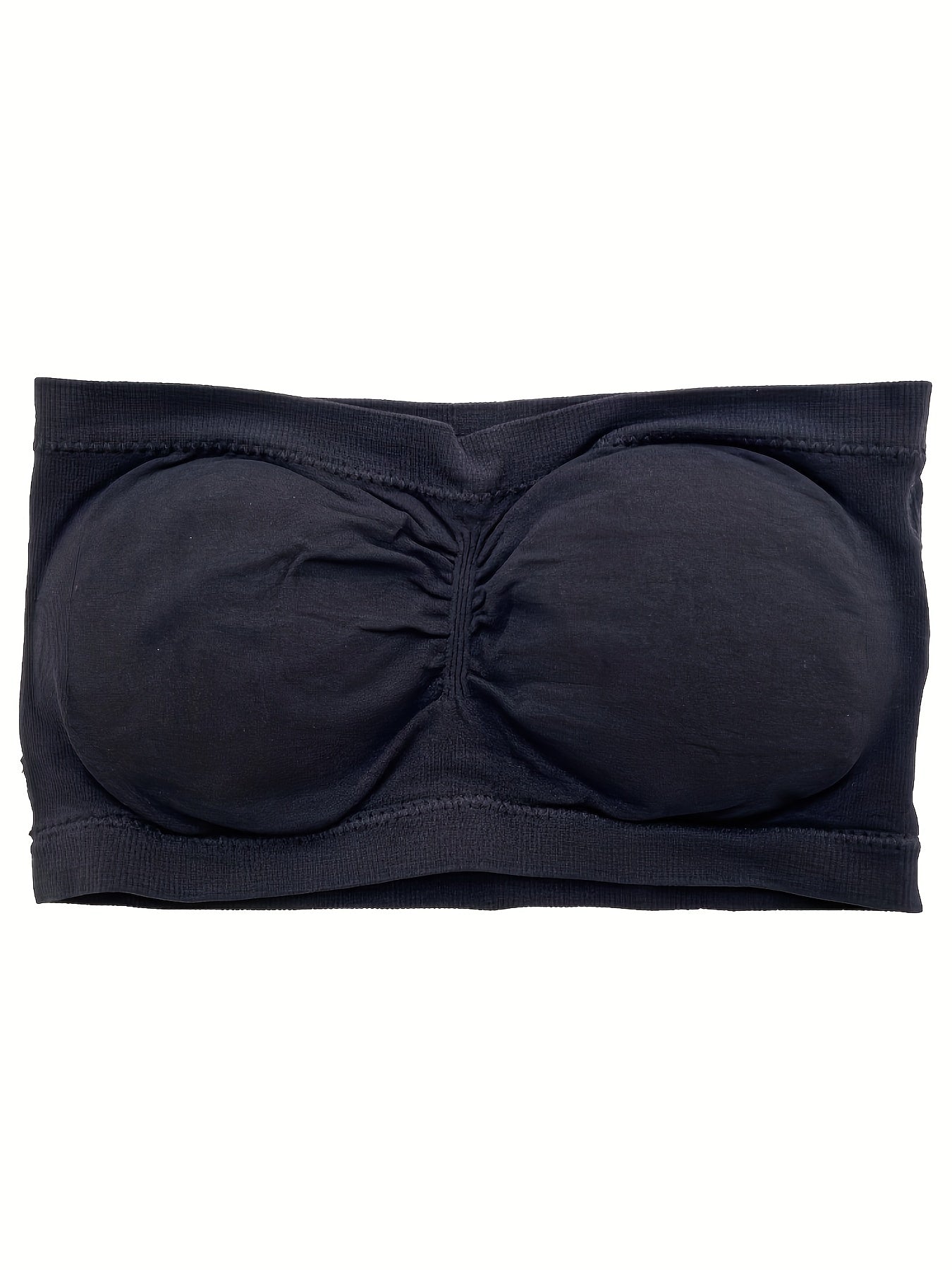 3 Pack Plus Size Basic Bandeau Set Women's Plus Solid Tube Bra 3pcs Set