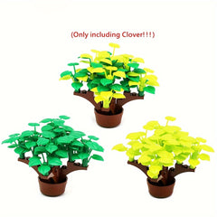 16pcs DIY Building Block Set Peach & Clover Shaped Farm & Garden Scene