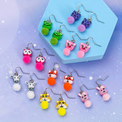 12 Pairs Funky Animals Cartoon Earrings for Men Women Boys Girls