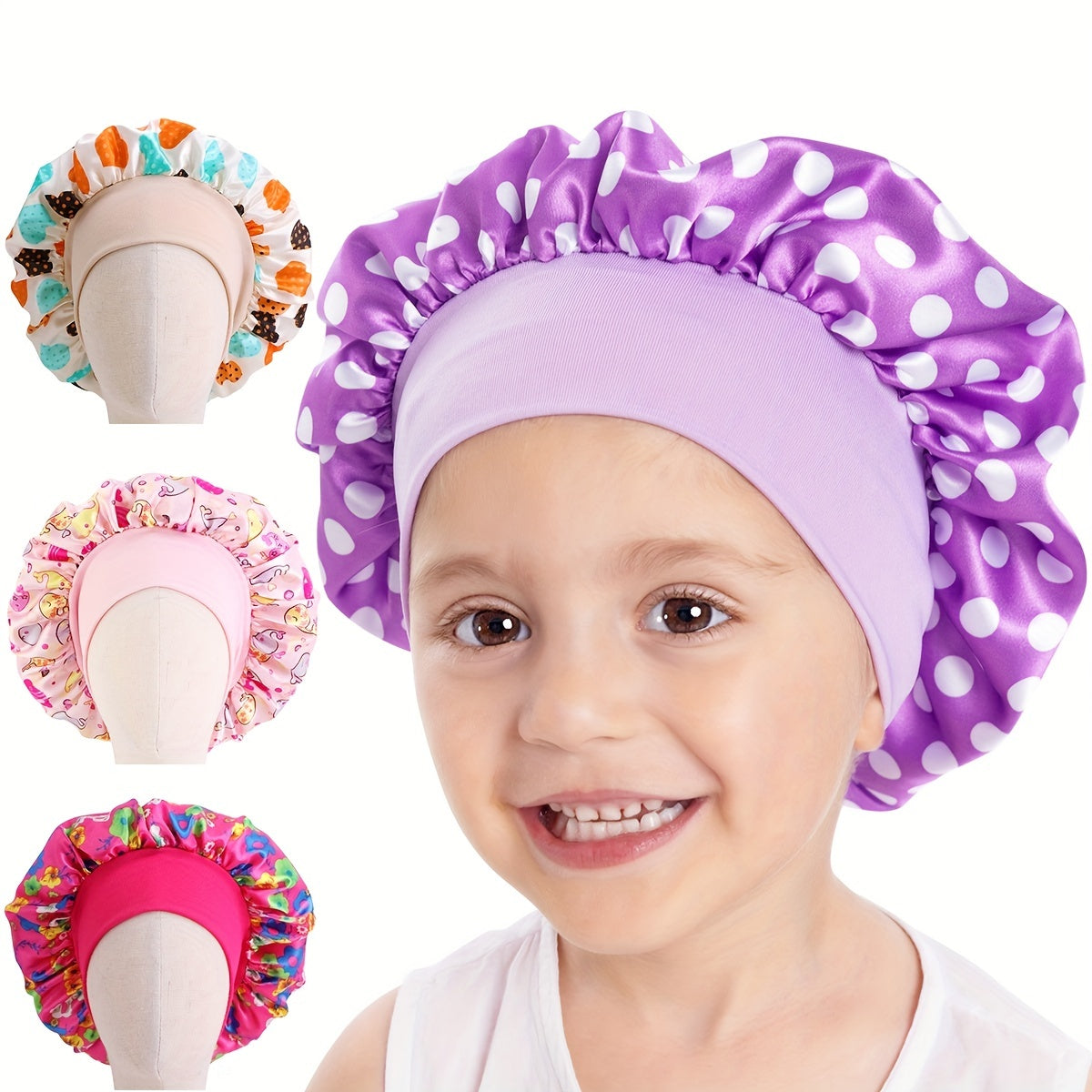 Kids Sleeping Bonnet Hat for Long Hair