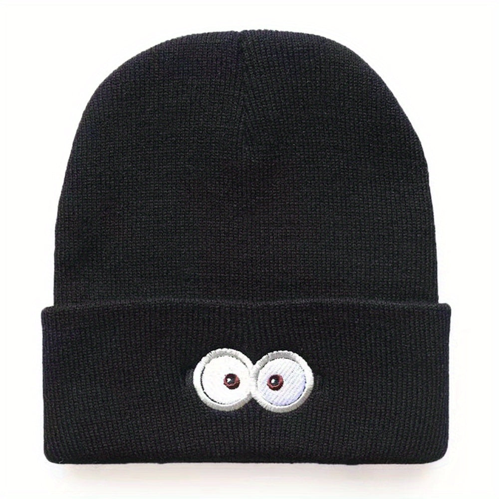 Embroidery Beanie Cartoon Unisex Knit Hat Elastic Skull Cap