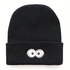 Embroidery Beanie Cartoon Unisex Knit Hat Elastic Skull Cap