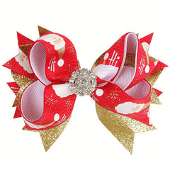 Colorful Christmas Party Hair Bow Clip for Girls