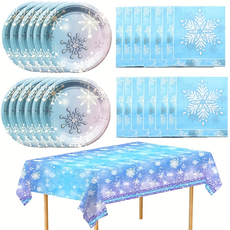 Snowflake Birthday Party Supplies Set for Winter Theme Celebration
