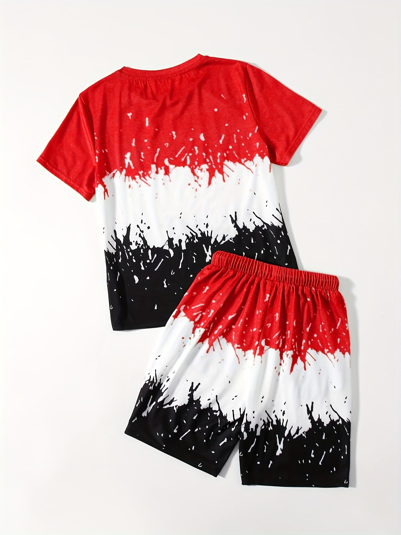 Boys YOUNG Print T-shirt & Shorts Set