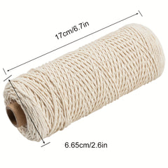 Cotton Rope Twisted Braided Cord Wall Hanging Plant Hanger 1mm 200m