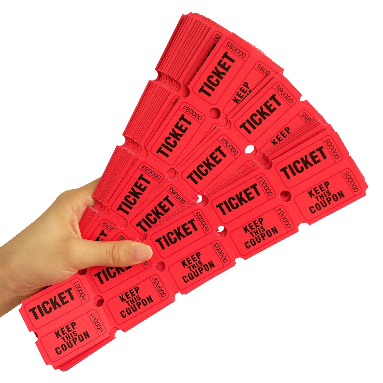 200pcs Red Raffle Tickets Double Roll Ticket For Events Entry