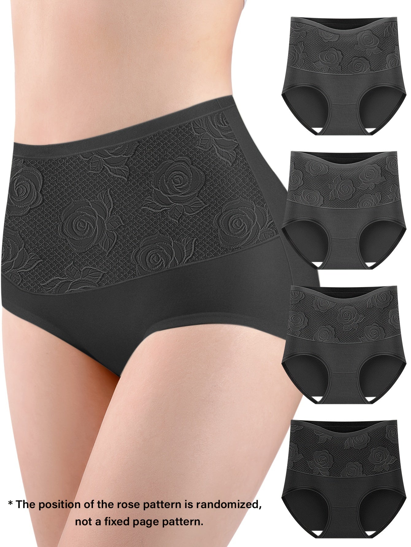 4pcs Floral Print Briefs Comfy & Breathable Intimates Panties